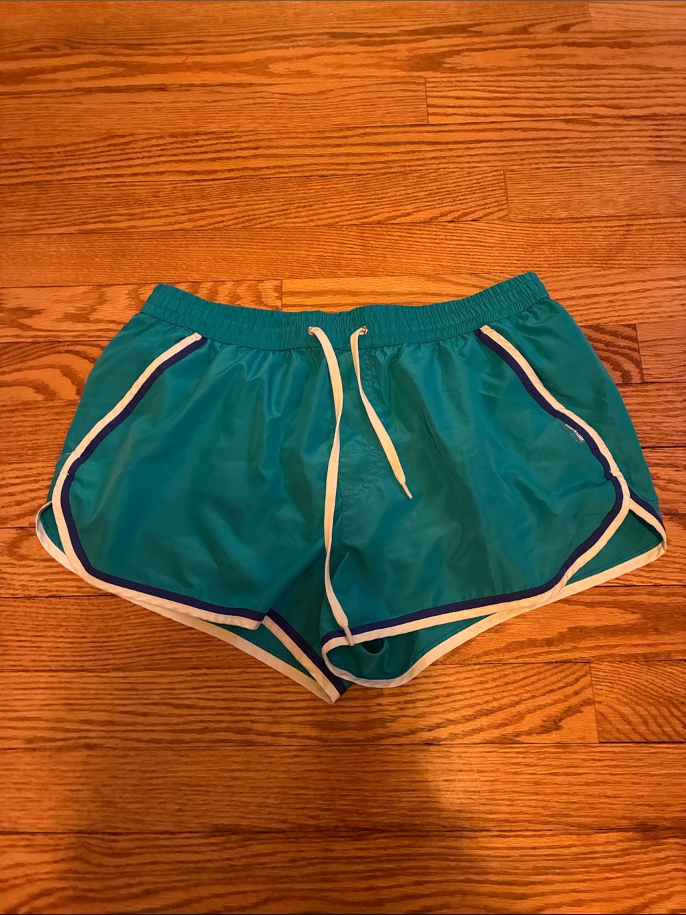Teal men’s swim trunks